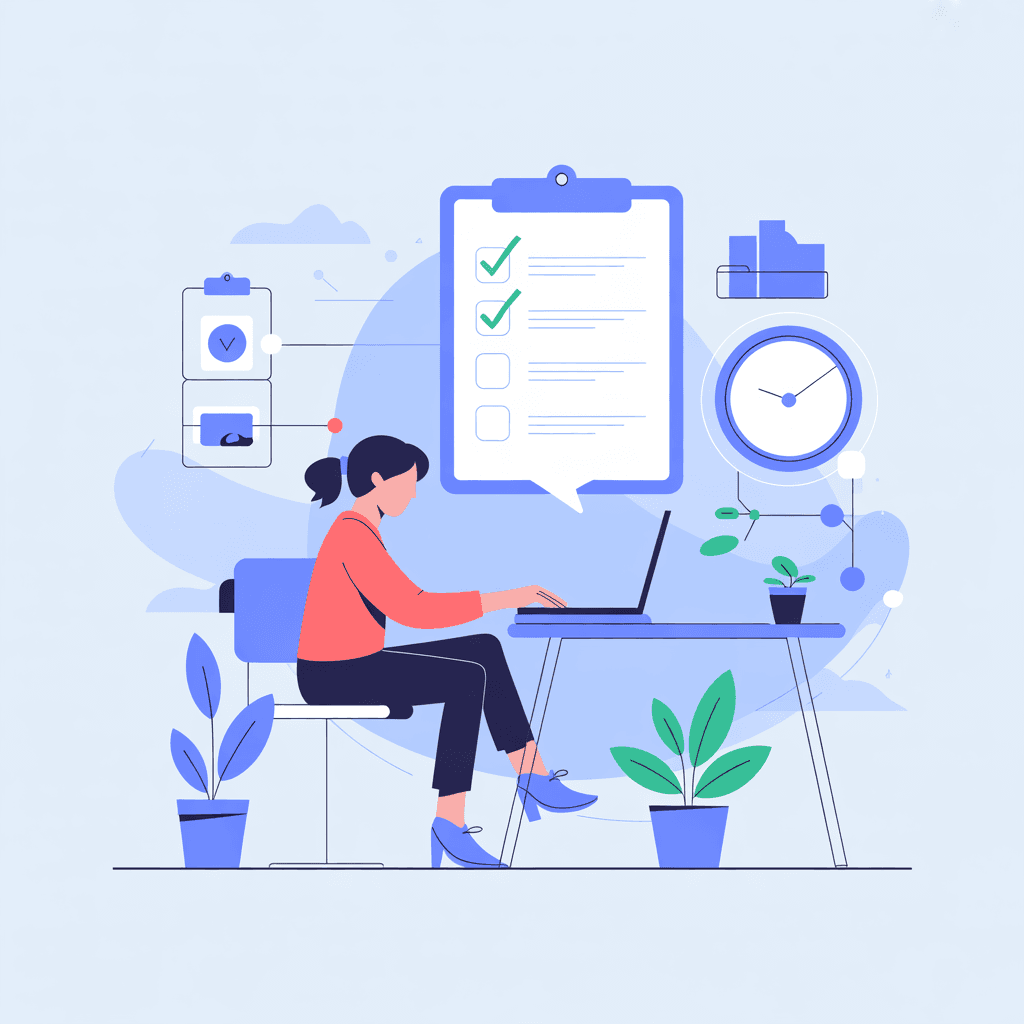 Ilustração de pessoa no computador